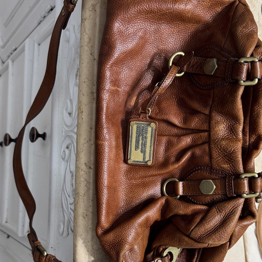 Marc Jacobs Tan Leather Satchel with Gold Accents - Picture 11 of 11